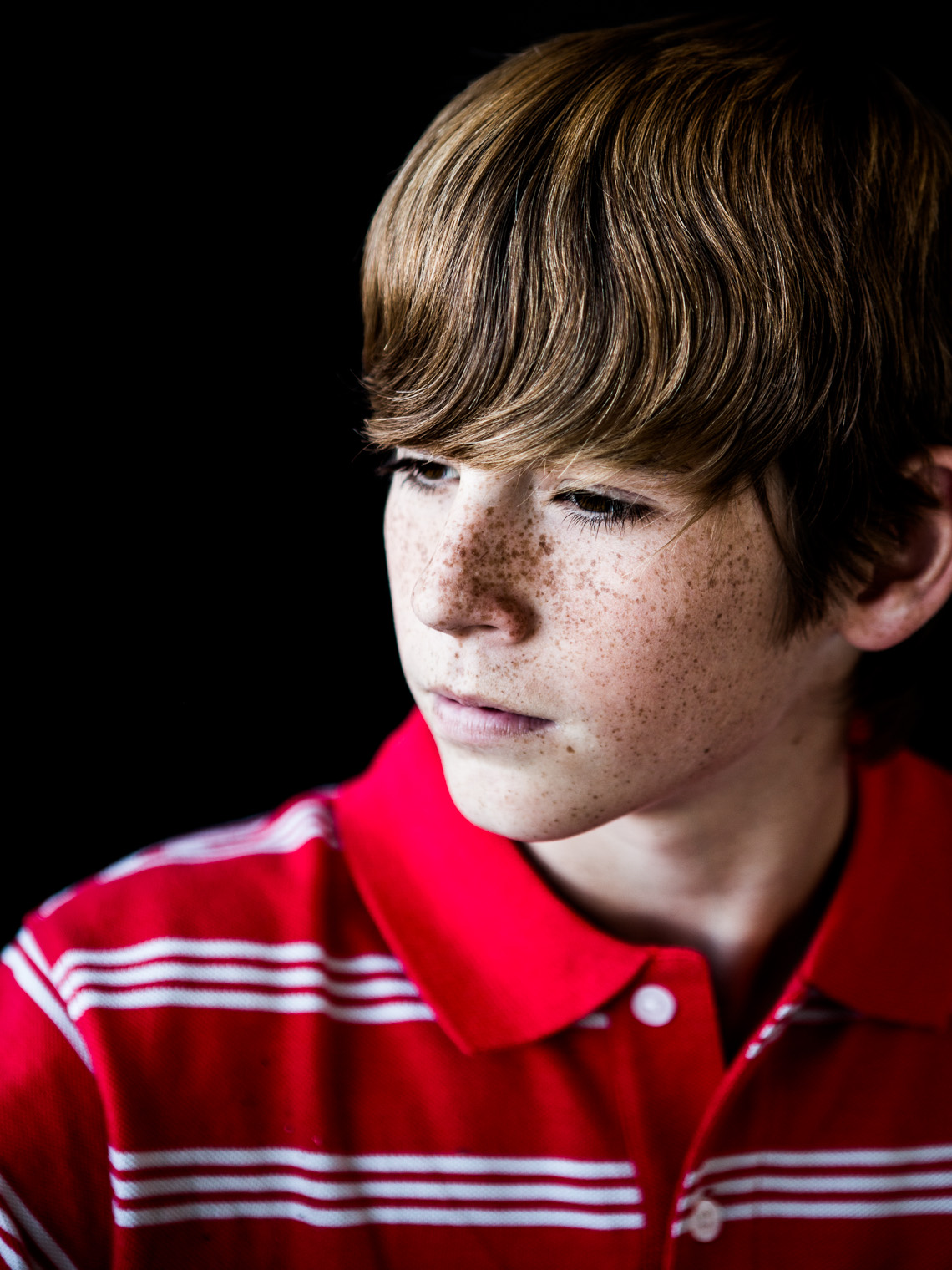 Boy with freckles.