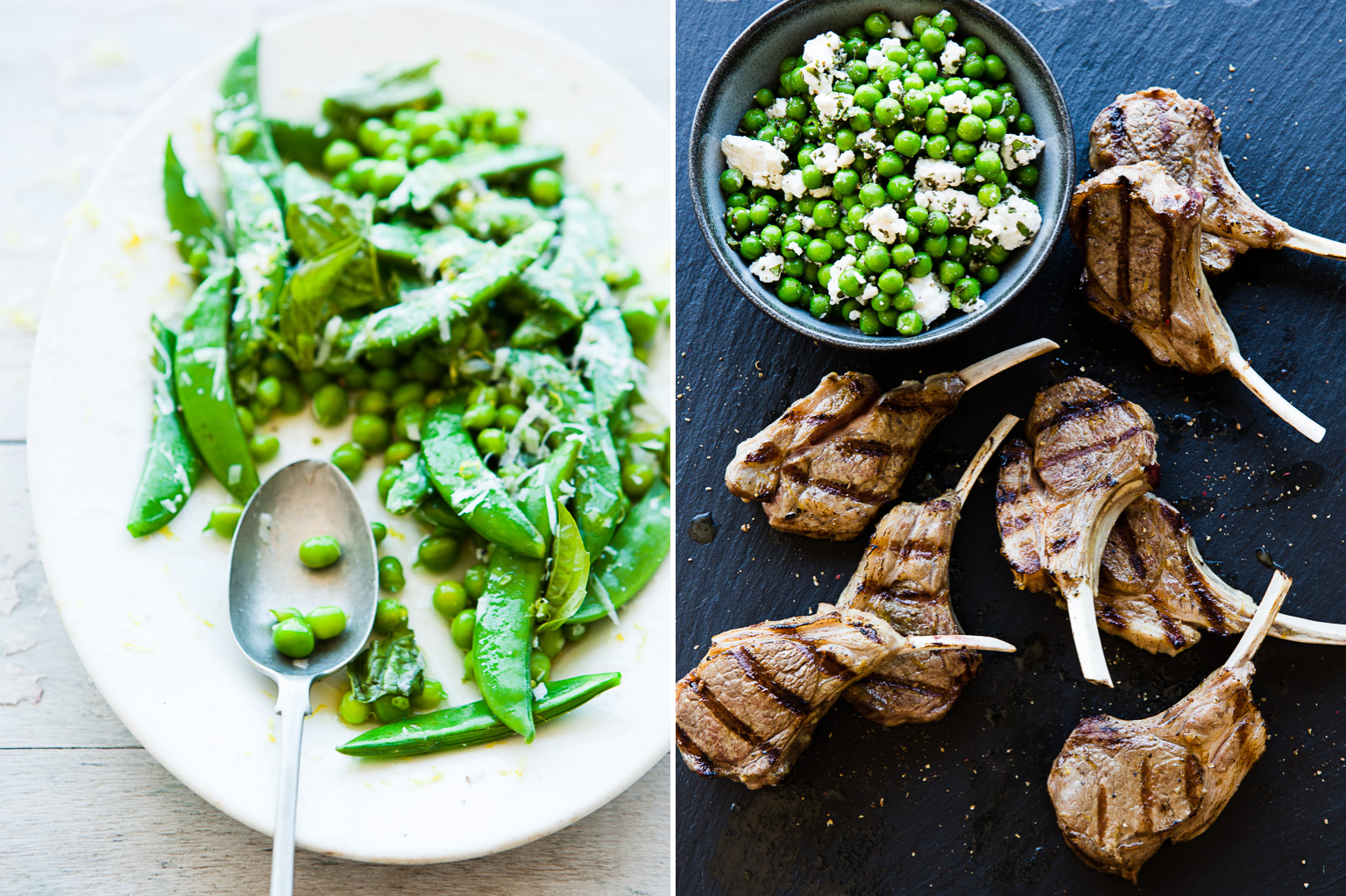 Spring peas and Lamb chops. 