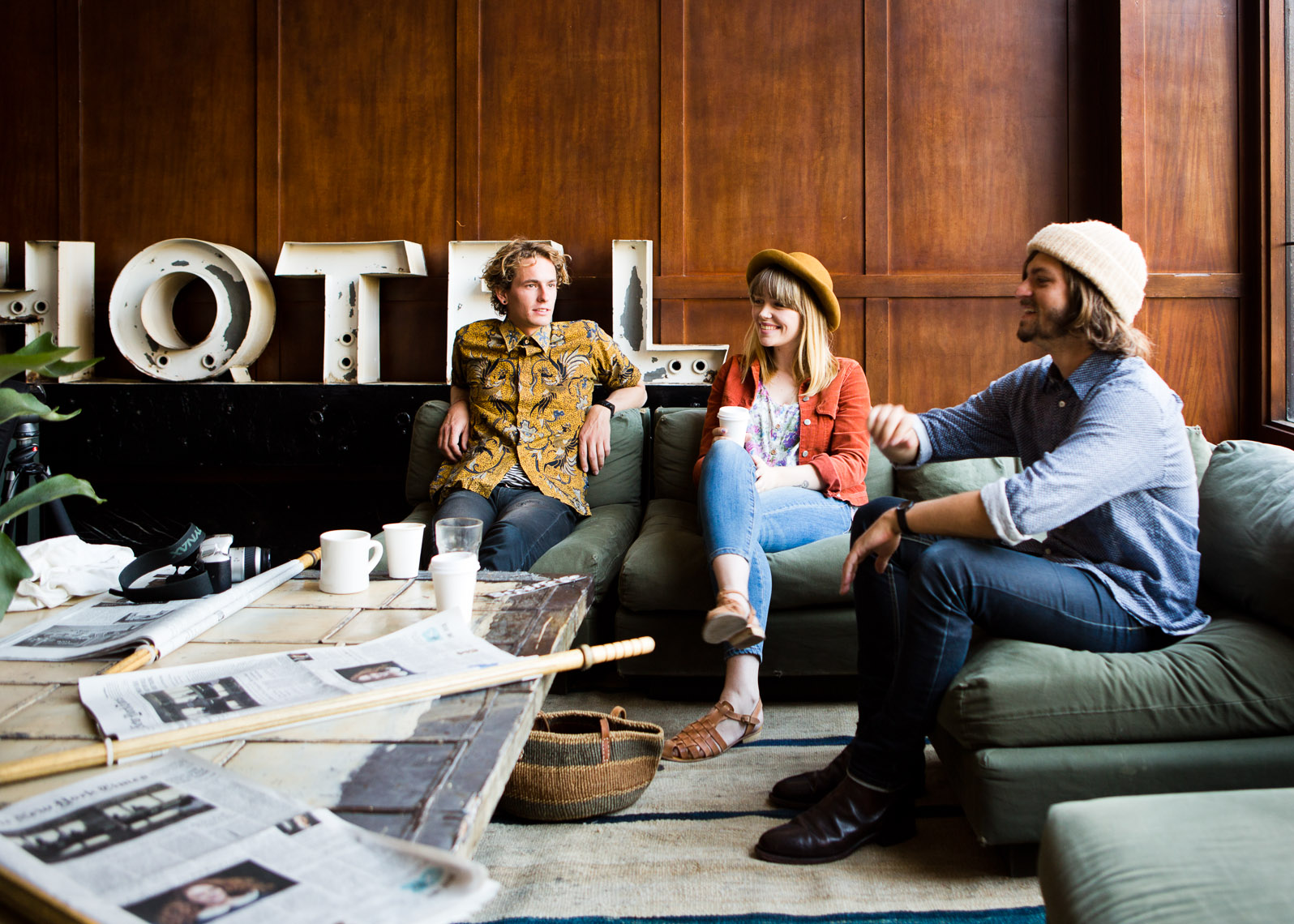 Young travelers at the Ace Hotel in Portland, Oregon